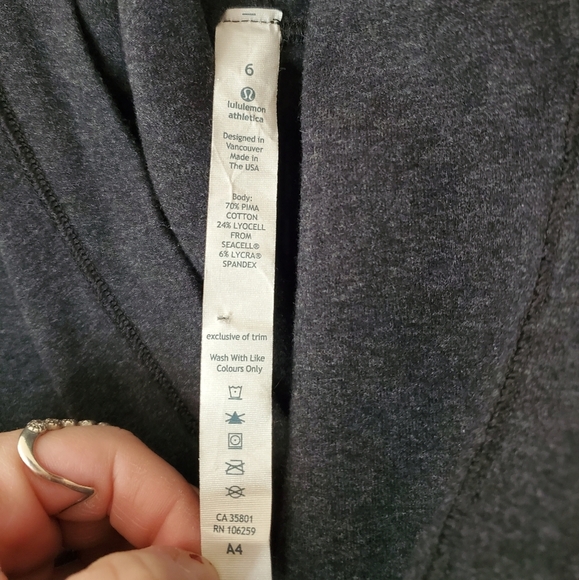 Women's Grey/Charcoal, Lululemon Iconic Wrap Sweater, Size 6 - Picture 7 of 11